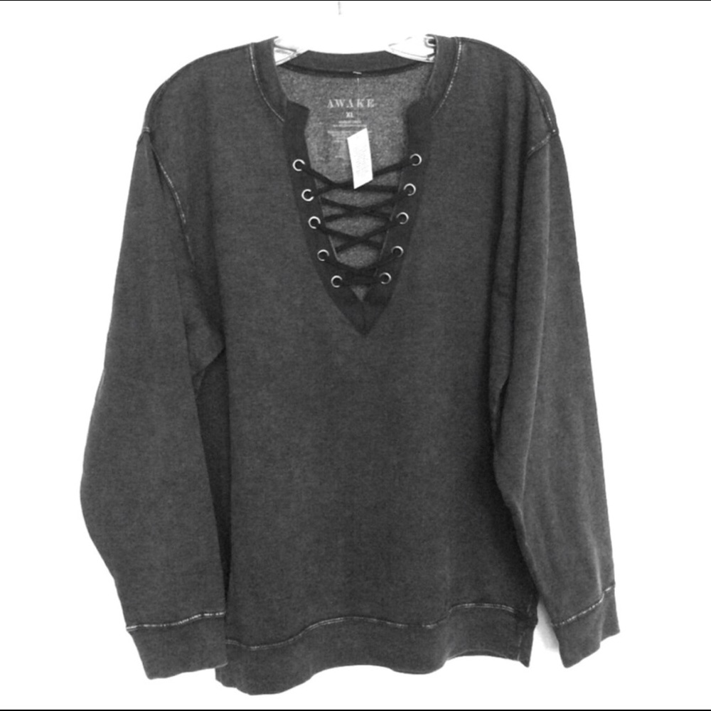 Lace Up Sweatshirt